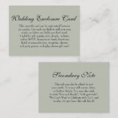 Einfache DIY Custom Wedding Versatile Sage Green Begleitkarte (Vorne/Hinten)