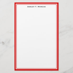Einfache DIY Frame Personalisiert Red Briefpapier