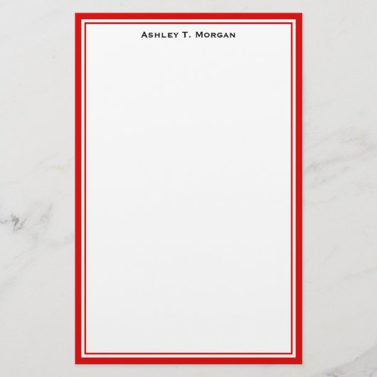Einfache DIY Frame Personalisiert Red Briefpapier (Vorderseite)