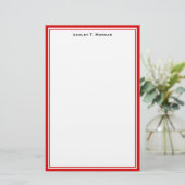 Einfache DIY Frame Personalisiert Red Briefpapier (Stehend Vorderseite)