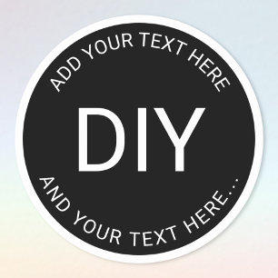 Einfache DIY-Vorlage für kreisförmigen Text und Ra Runder Aufkleber