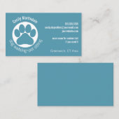 Einfache Dog Walker Pet Sitter Blau Grün Visitenkarte (Vorne/Hinten)