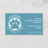 Einfache Dog Walker Pet Sitter Blau Grün Visitenkarte (Vorderseite)