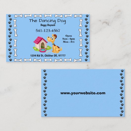 Einfache Doggy Daycare Business Cards Visitenkarte (Vorne/Hinten)