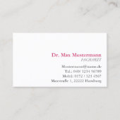 einfache Doktor Visitenkarte (Vorderseite)