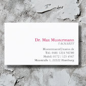 einfache Doktor Visitenkarte