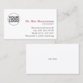 einfache Doktor Visitenkarte mit Logo (Vorne/Hinten)