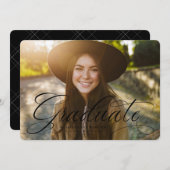 Einfache Doktorarbeit in Schwarzweiß-Abschluss Ankündigung (Vorne/Hinten)