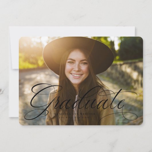 Einfache Doktorarbeit in Schwarzweiß-Abschluss Ankündigung (Vorderseite)