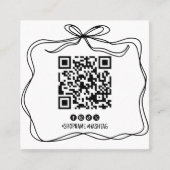Einfache Doodle Bogen Sie Ihr Logo Social Media QR Quadratische Visitenkarte (Vorderseite)