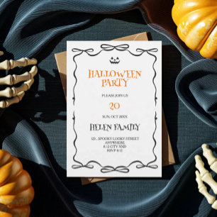 einfache Doodle-Halloween-Party-Einladung Einladung
