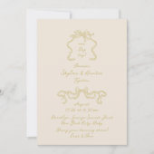 Einfache Doodle handgeschriebene Bow Cream Moss We Einladung (Vorderseite)
