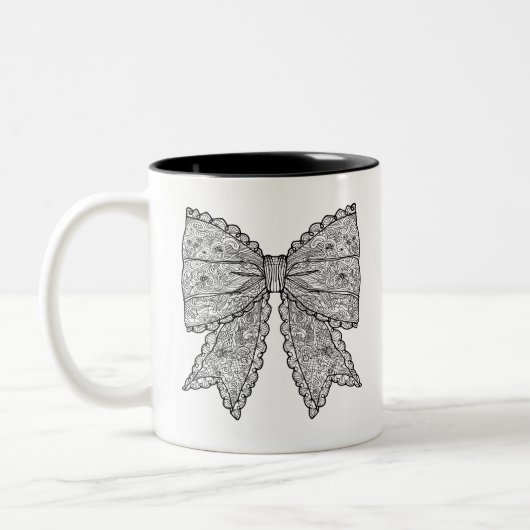 Einfache Doodle Zweifarbige Tasse (Links)
