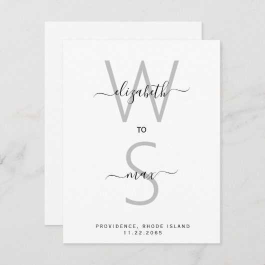 Einfache Doppelinitialen und Nachname Save the Dat (Vorne/Hinten)