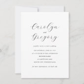 Einfache Doppelseitige Minimalistische QR Hochzeit Einladung (Vorderseite)