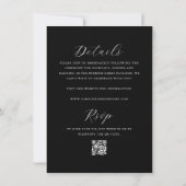 Einfache Doppelseitige Minimalistische QR Hochzeit Einladung (Rückseite)