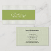 Einfache Dos Olive Green Business Card Visitenkarte (Vorne/Hinten)