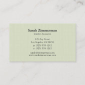 Einfache Dos Olive Green Business Card Visitenkarte (Rückseite)