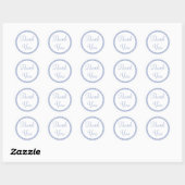 Einfache Dot Border Blue Danke Stickers (Blatt)