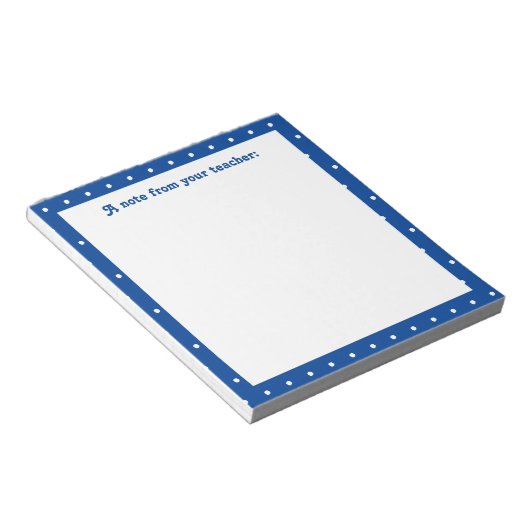 Einfache Dot Pattern Grundschullehrer Notizblock (angewinkelt)