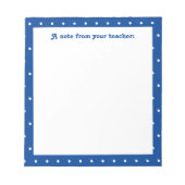 Einfache Dot Pattern Grundschullehrer Notizblock (Vorderseite)