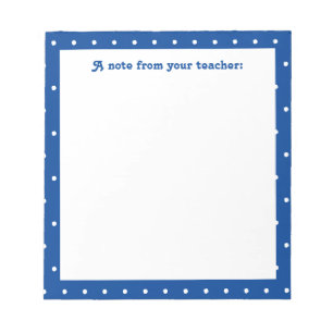 Einfache Dot Pattern Grundschullehrer Notizblock