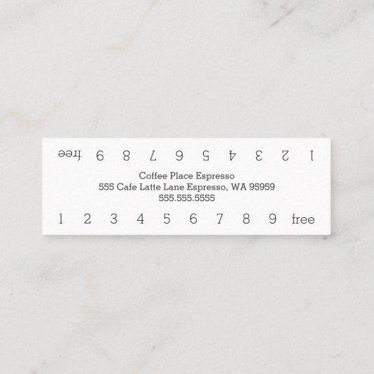 Einfache Double Dunkel Loyalty Coffee Punch Card Treuekarte (Rückseite)