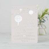 Einfache Double Happiness Lanterns Chinesische Hoc Folieneinladung (Stehend vorne)