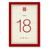 Einfache Double Happiness Muster Chinesische Hochz Tischnummer (Vorderseite)