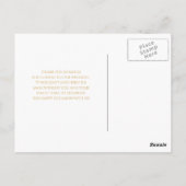 Einfache Double Heart Gold Hochzeit Vielen Dank Postkarte (Rückseite)