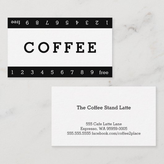 Einfache Double Horizon Loyalty Coffee Punch Card Treuekarte (Vorne/Hinten)