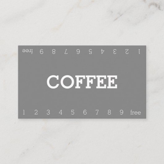 Einfache Double Number Loyalty Coffee Punch Card Treuekarte (Vorderseite)