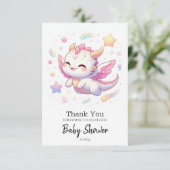 Einfache Dragon Baby-Dusche Dankeskarte (Stehend Vorderseite)