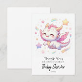 Einfache Dragon Baby-Dusche Dankeskarte (Vorne/Hinten)
