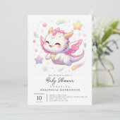Einfache Dragon Baby-Dusche Einladung (Stehend Vorderseite)
