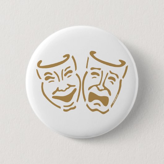 Einfache Drama-Masken Button (Vorderseite)