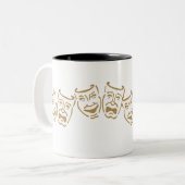 Einfache Drama-Masken Zweifarbige Tasse (Vorderseite Links)