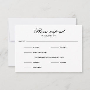 Einfache Drei Auswahl - RSVP-Karte RSVP Karte