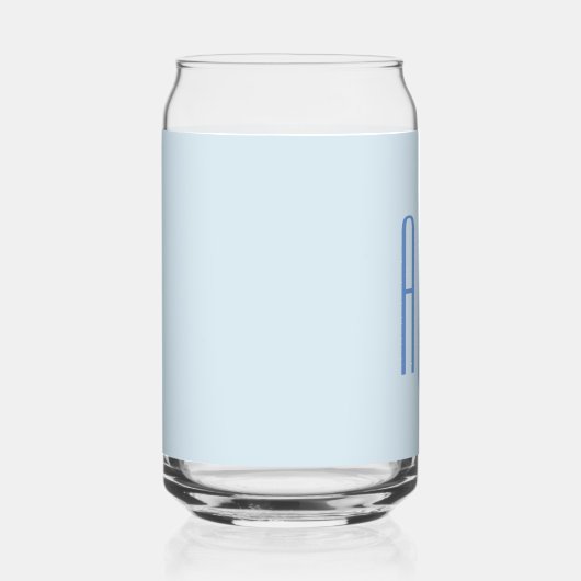 Einfache Drei-Buchstaben-blaue Monogramm Dosenglas (Rechts)