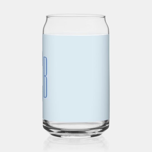 Einfache Drei-Buchstaben-blaue Monogramm Dosenglas (Links)