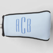 Einfache Drei-Buchstaben-blaue Monogramm Golf Headcover (Vorderseite)