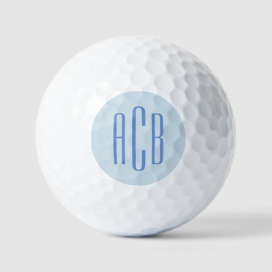 Einfache Drei-Buchstaben-blaue Monogramm Golfball (Vorderseite)