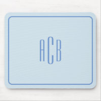 Einfache Drei-Buchstaben-blaue Monogramm-Grenze