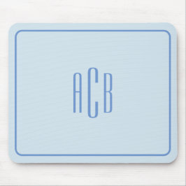 Einfache Drei-Buchstaben-blaue Monogramm-Grenze Mousepad
