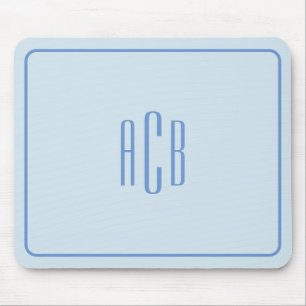 Einfache Drei-Buchstaben-blaue Monogramm-Grenze Mousepad