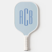 Einfache Drei-Buchstaben-blaue Monogramm Pickleball Schläger (Vorderseite)