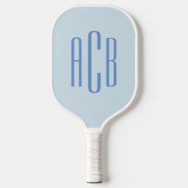 Einfache Drei-Buchstaben-blaue Monogramm Pickleball Schläger