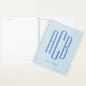 Einfache Drei-Buchstaben-blaue Monogramm Planer (Anzeige)