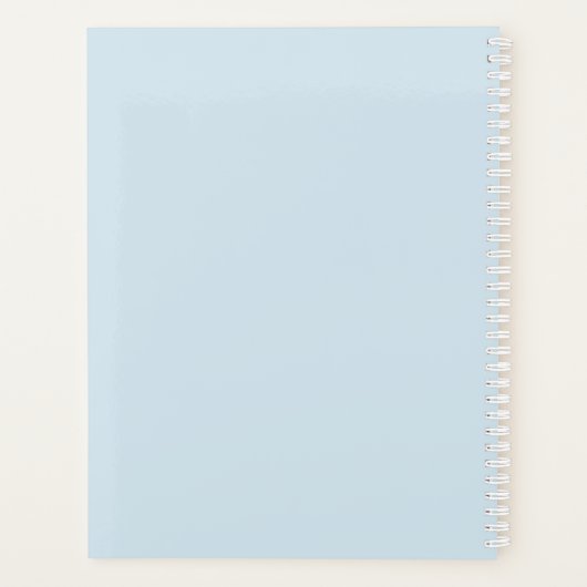 Einfache Drei-Buchstaben-blaue Monogramm Planer (Rückseite)