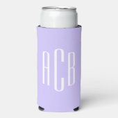 Einfache Drei-Buchstaben-Bleichlavenmonogramm Selters Dosenkühler (Seltzer Vorderseite)